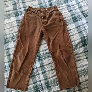 Verge Girl 100 % cotton brown denim straight leg pants